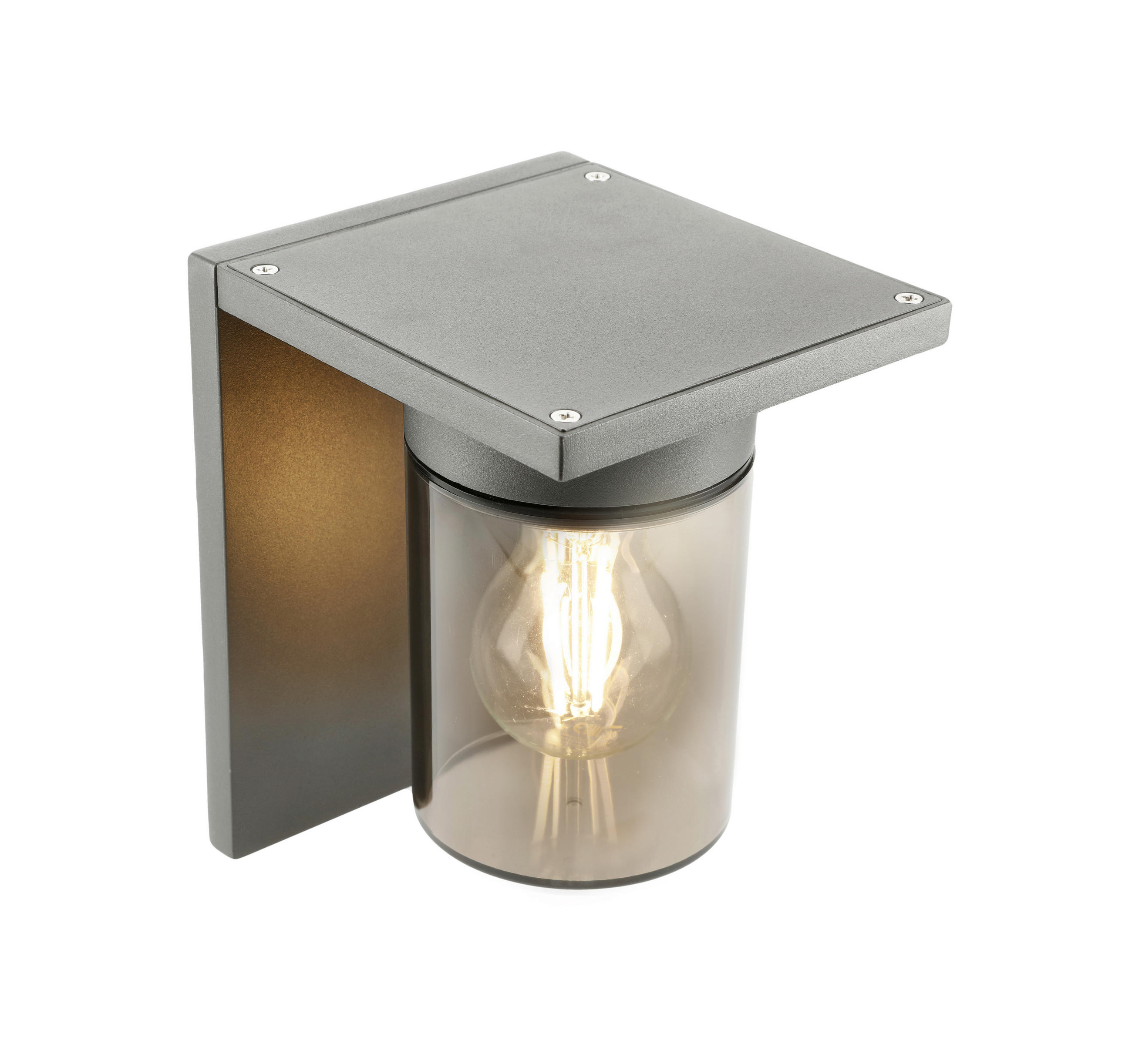 AUSSENWANDLEUCHTEE Anthrazitgrau E27 Rauchfarbener Diffusor IP54 - Dunkelgrau/Anthrazit, Metall (13/18/16.5cm) - CGC Europe