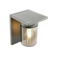 AUSSENWANDLEUCHTEE Anthrazitgrau E27 Rauchfarbener Diffusor IP54 - Dunkelgrau/Anthrazit, Metall (13/18/16.5cm) - CGC Europe