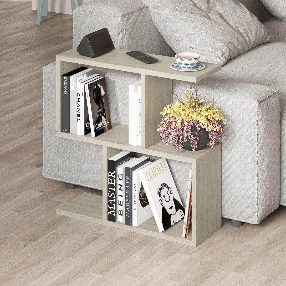 BEISTELLTISCH 5 Tabletts L60 cm - Mania - Beige, Holzwerkstoff (60/20/60cm) - Calicosy