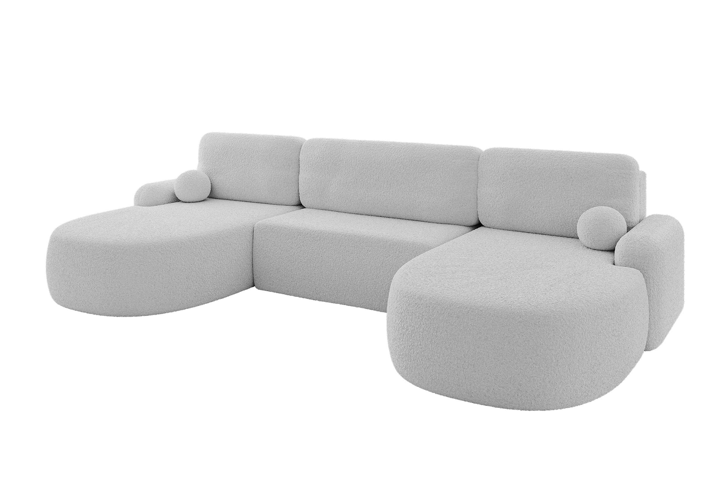 ALTDECOR SEDACÍ SOUPRAVA s funkcí spaní a úložným prostorem LIRA-U - 335x172x89 světle šedá