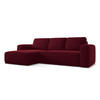 ECKSOFA mit Schlaffunktion Samt Stoff Rot - Bordeaux/Rot, Kunststoff/Textil (258/160cm) - Makamii