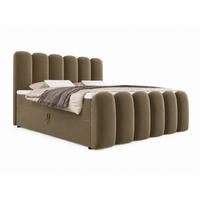 BOXBETT CUDDLE 140x200 cm in Braun, Bettkasten, Topper, Velvet-Stoff - Braun, Holz/Textil (140/200cm) - EMLAR Home