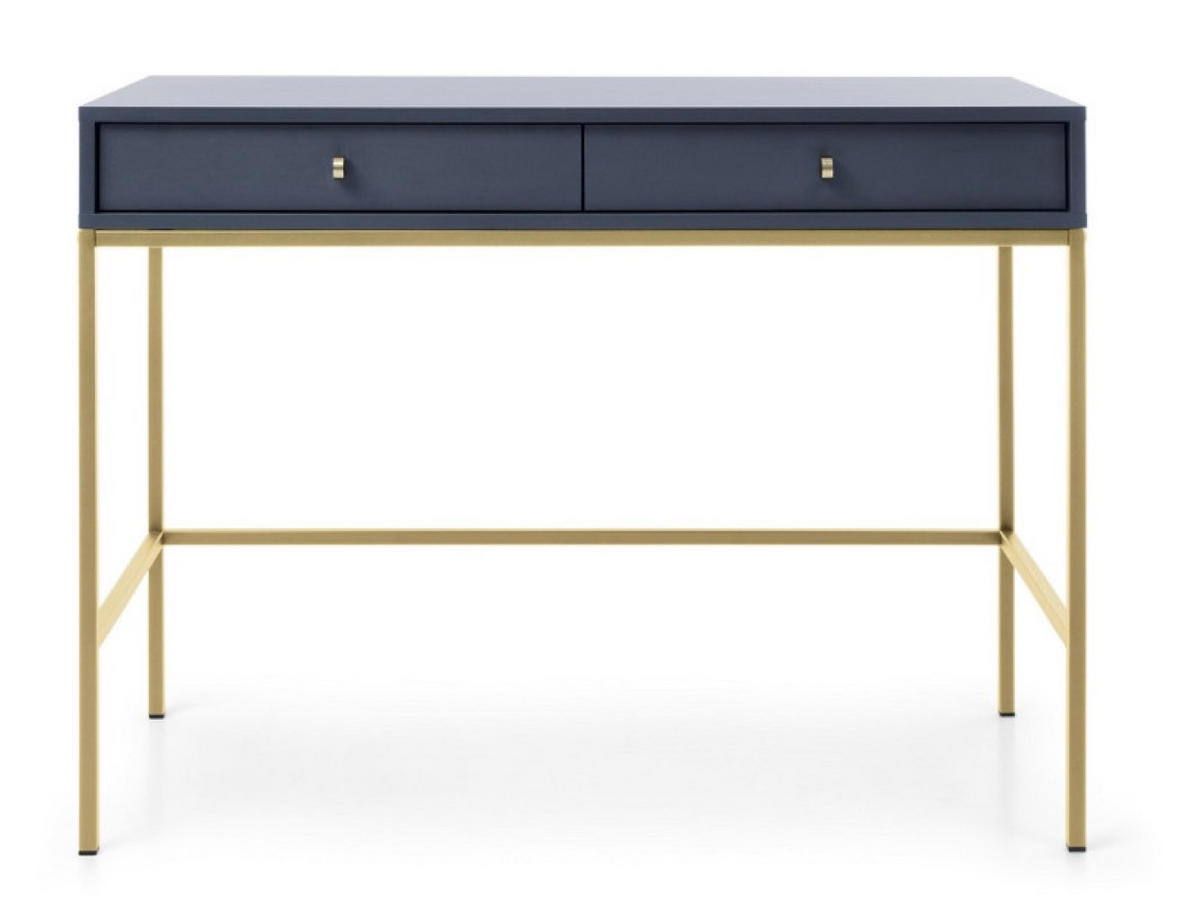KONSOLENTISCH Dunkelblau MONAKO Mit Schubladen Goldener Rahmen - Blau, Holzwerkstoff (1/50/77.6cm) - Sepro Meble