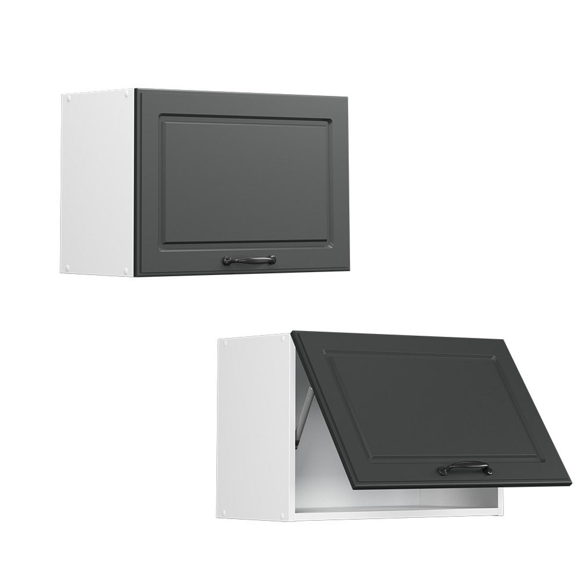 HÄNGESCHRANK R-Line Anthrazit Landhaus 60 cm Flach - Anthrazit/Weiß, Holzwerkstoff (60/40/31cm) - Vicco