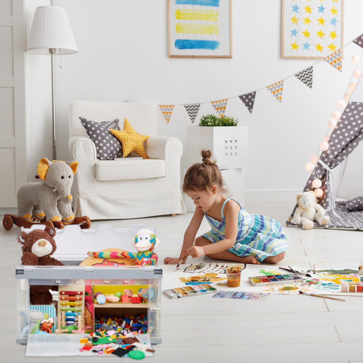 TRANSPORTBOX - Transparent, Kunststoff (59.5/31.5/39.5cm) - Relaxdays