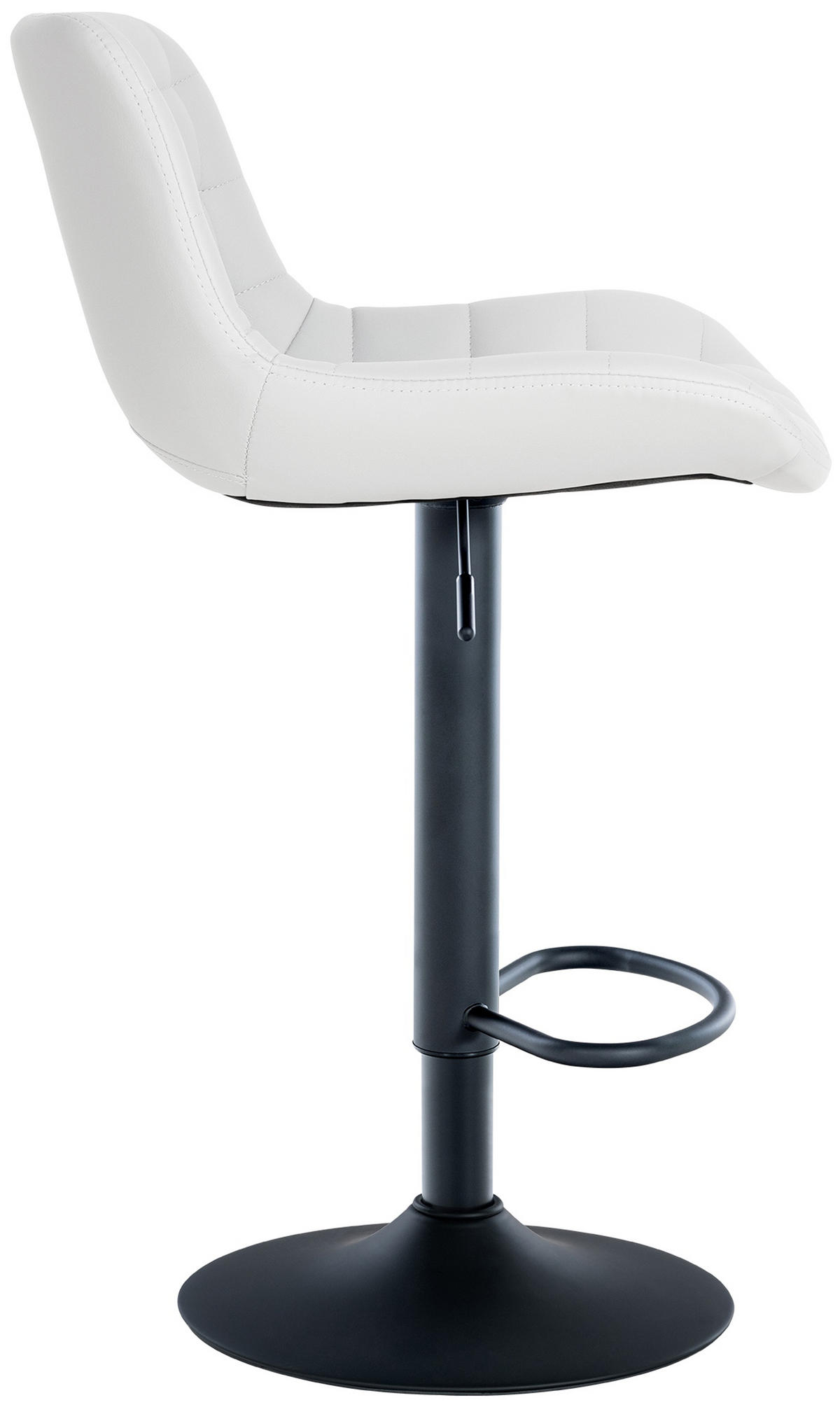 BARHOCKER 2er Set Tower Kunstleder weiß - Schwarz/Weiß, Kunststoff/Metall (48/105/54cm) - TPFLiving
