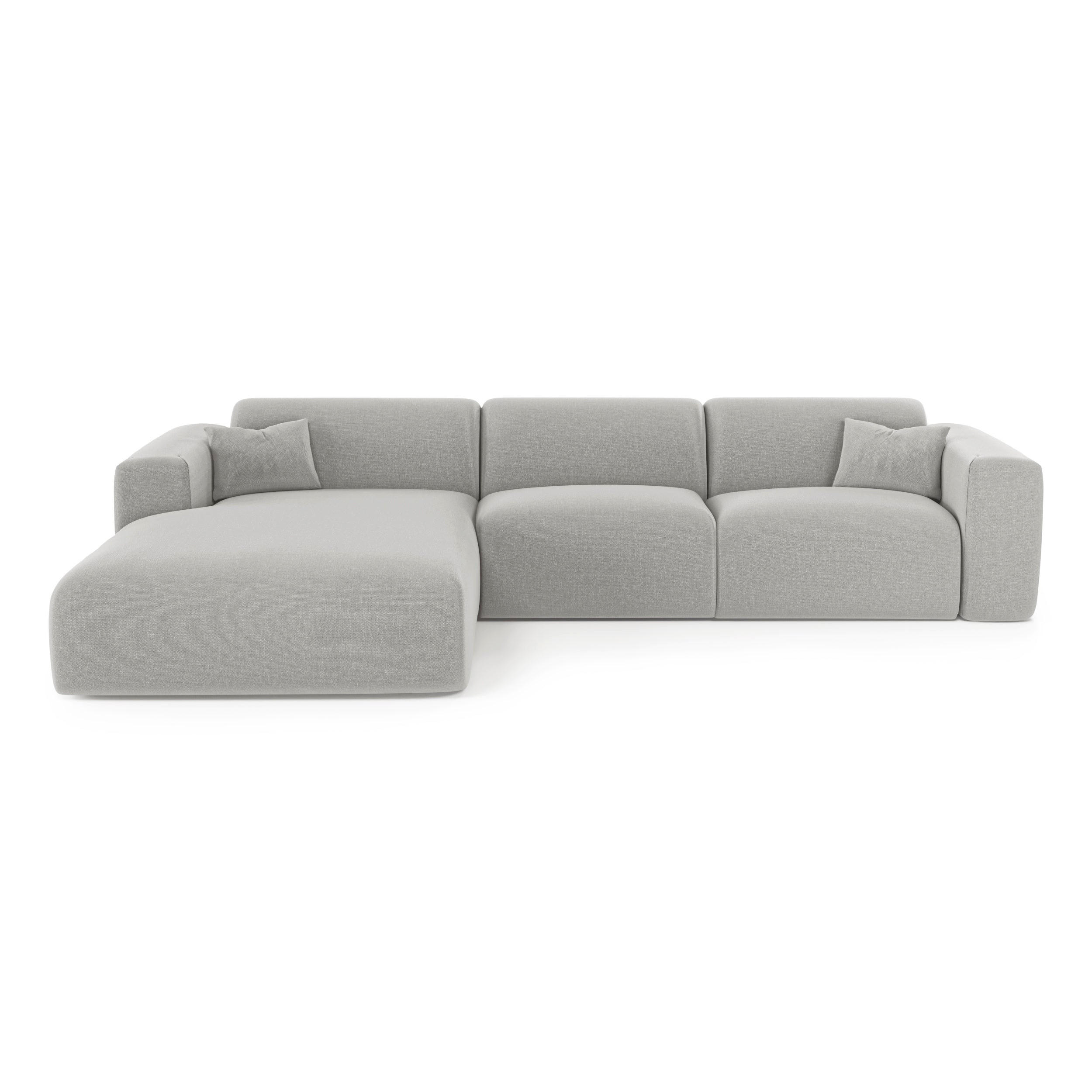 ECKSOFA LINKS SCHLAFSOFA Rastergewebe Hellgrau 280cm - Hellgrau/Grau, Textil (165/280cm) - Sia Home