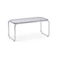 COUCHTISCH Amaya aus Metall im modernen Stil mit schwarzer Glasplatte - Schwarz/Grau, Metall (90.5/45/43cm) - Sicaan