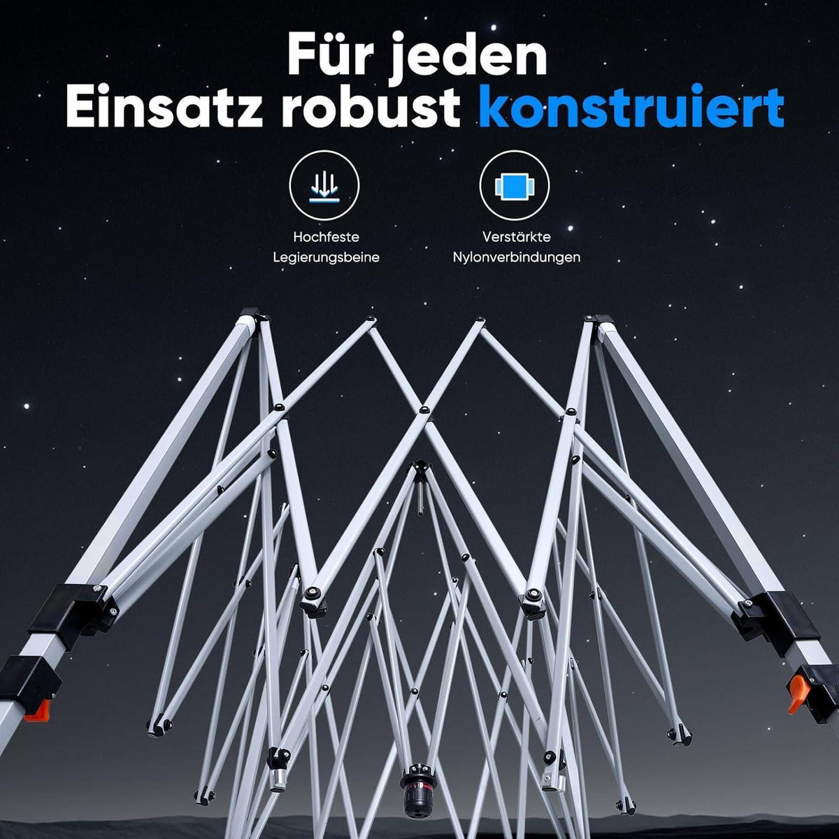 FALTPAVILLON 3x6m mit Seitenwänden Schwarz Metall - Schwarz, Metall (585/285/293cm)
