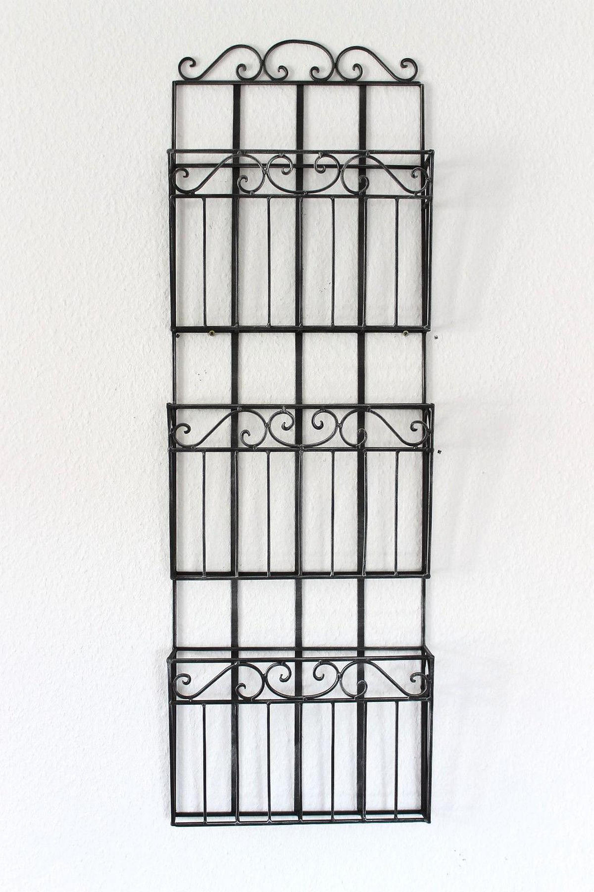 WANDREGAL Metall Schwarz 101 cm - Anthrazit, Metall (33/101/8cm) - DanDiBo