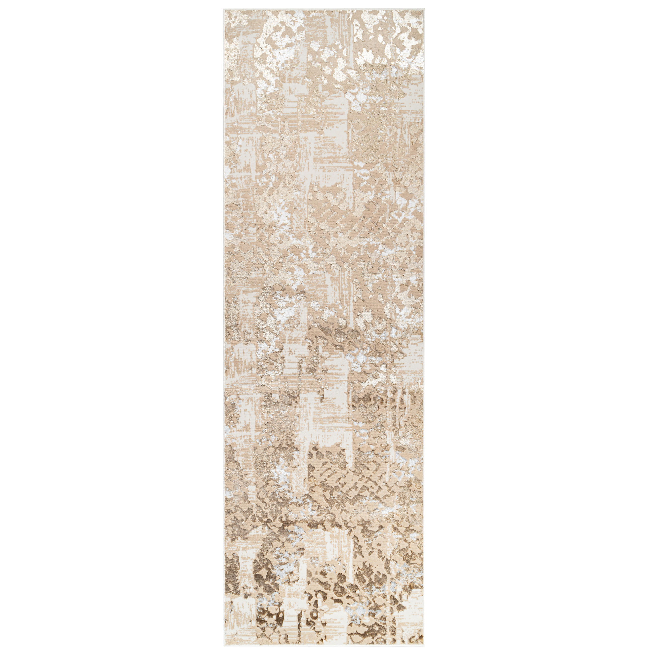 TEPPICHLÄUFER CRYSTAL hellbraun abstrakt 100/250 cm - Hellbraun, Textil (100/250cm) - Tapiso