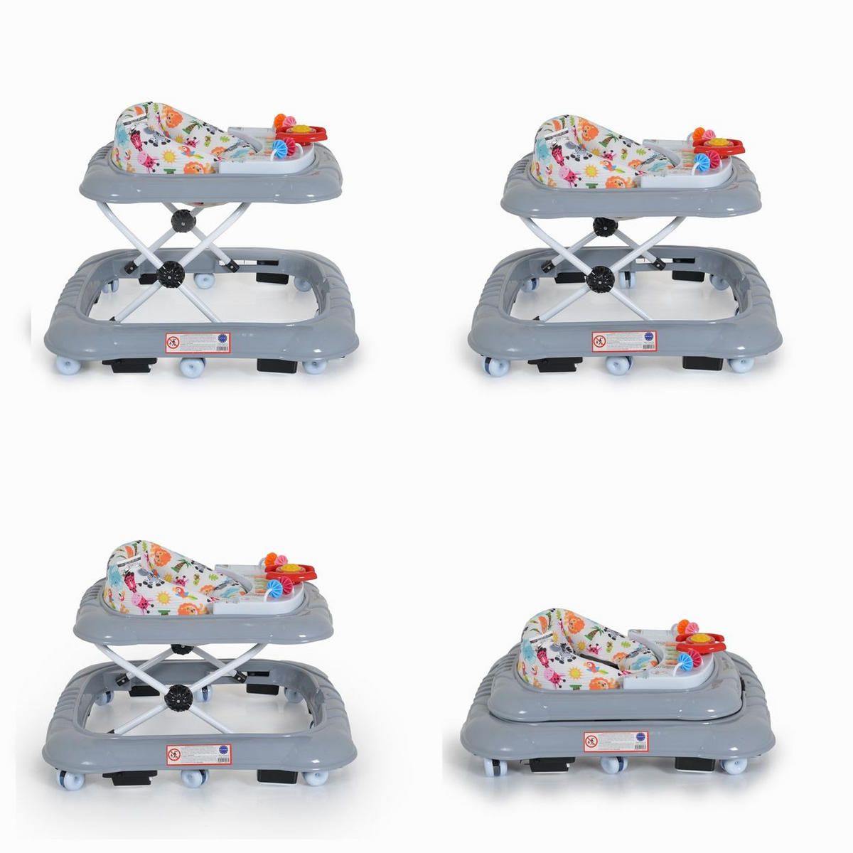 LAUFHILFE Jungle Fun grau Spielcenter mit Musik und Licht, höhenverstellbar - Grau, Kunststoff (63/52/67cm) - Moni