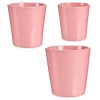 BLUMENTÖPFE Conical pastelfarben 3er-Set - Rosa, Keramik (16.5/16cm)