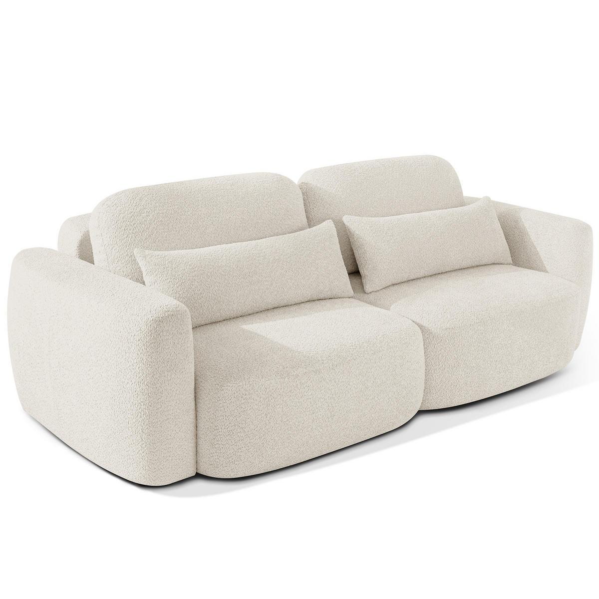 SOFA 3 ELOSA - Weiß, Holz/Textil (245/85/115cm) - KONSIMO®