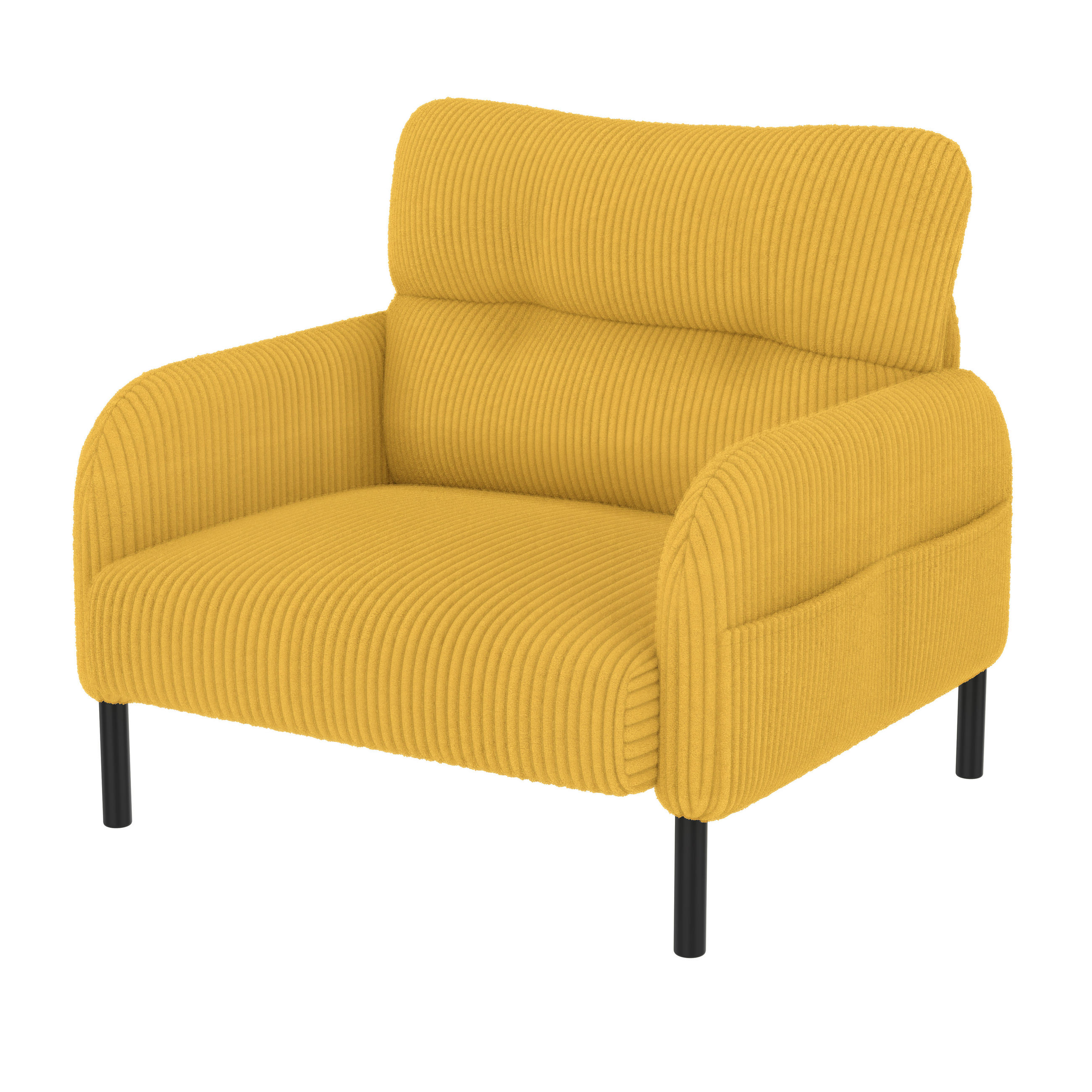 SESSEL Loungesessel,Polstersessel,Cord,Gelb - Gelb, Textil (67/79/75cm) - LVHOM
