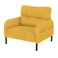 SESSEL Loungesessel,Polstersessel,Cord,Gelb - Gelb, Textil (67/79/75cm) - LVHOM