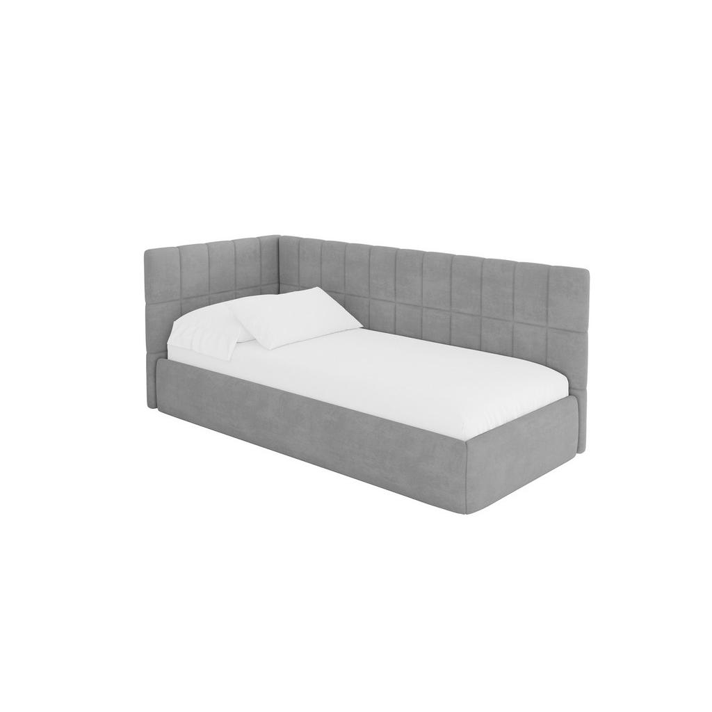 ALTDECOR JEDNOLŮŽKOVÁ POSTEL pro mládež s úložným prostorem, vpravo - TULY 80x200 šedá