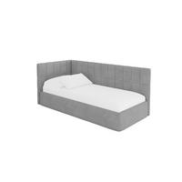 EINZELLBETT Jugendbett mit Bettkasten, Rechts - TULY 100x200 Grau - Silberfarben, Holzwerkstoff/Textil (100/200cm) - ALTDECOR