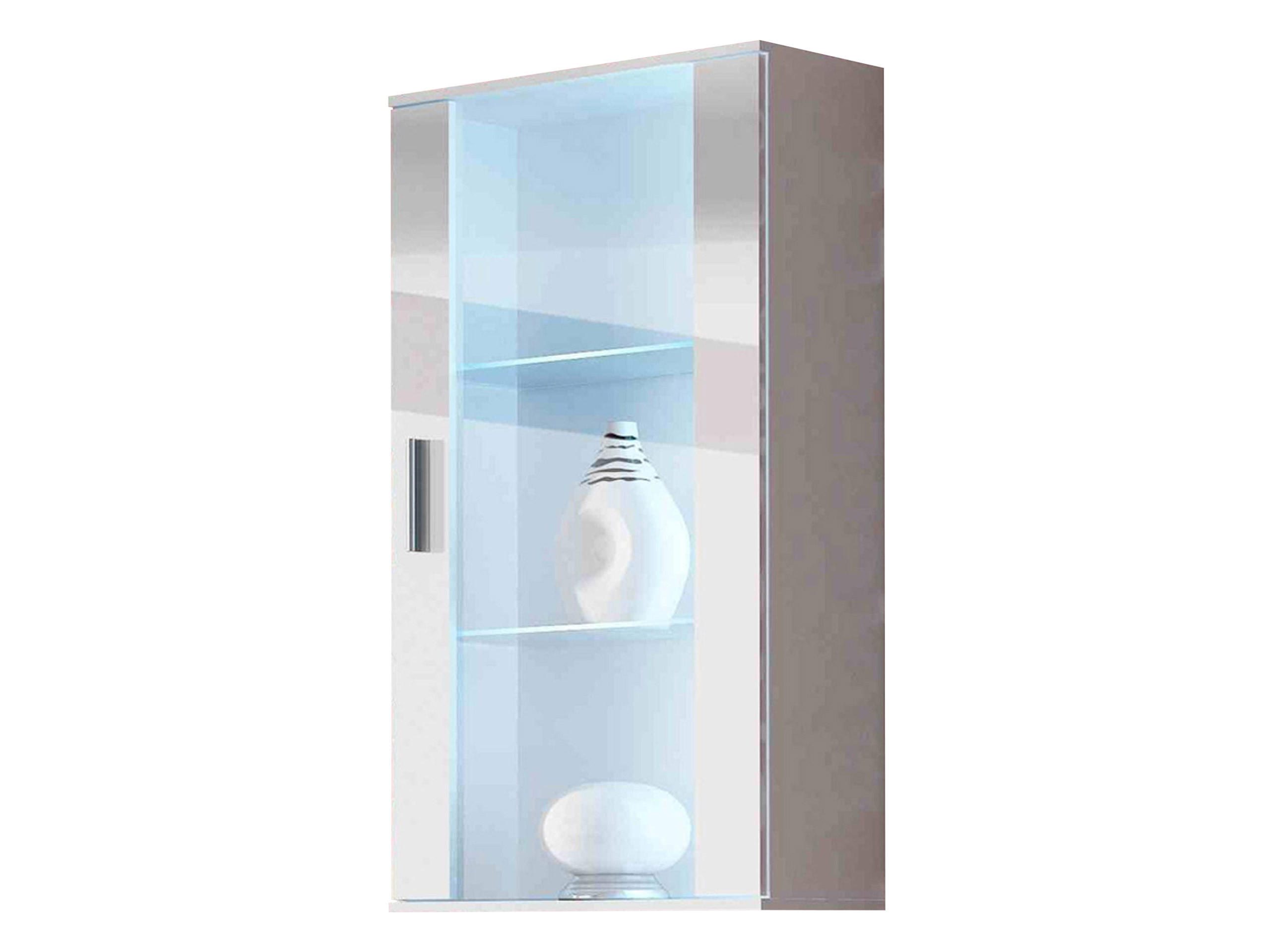 HÄNGEVITRINE Soho S02 mit blauer LED Beleuchtung - Silberfarben/Weiß, Holzwerkstoff/Kunststoff (60/114/29cm) - MIRJAN24
