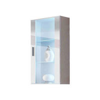 HÄNGEVITRINE Soho S02 mit blauer LED Beleuchtung - Silberfarben/Weiß, Holzwerkstoff/Kunststoff (60/114/29cm) - MIRJAN24