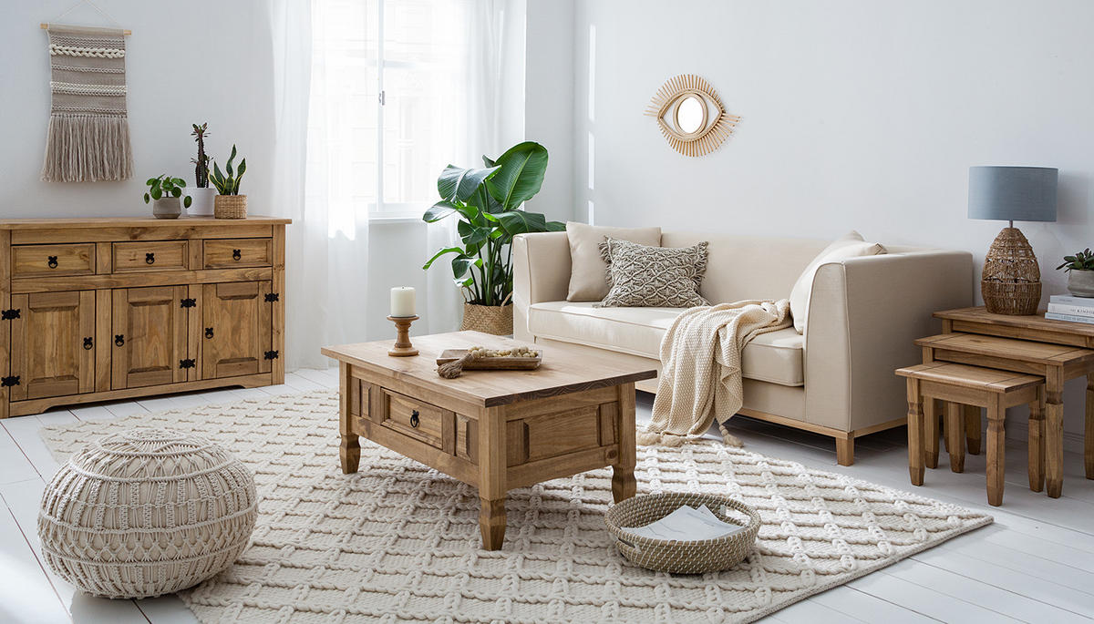 HOME24 Couchtisch FINCA RUSTICA - Braun, Holz (60/100/46cm) - home24