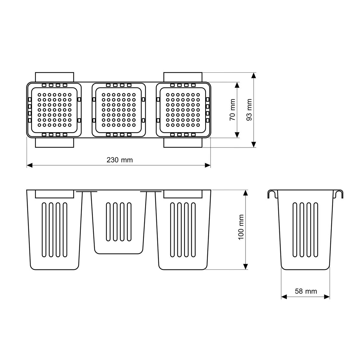 ABTROPFMATTE Rollmata Teleskop aus Edelstahl Schwarz Silber 320 mm 590 mm - Schwarz, Metall (32/2/32cm) - Granitan