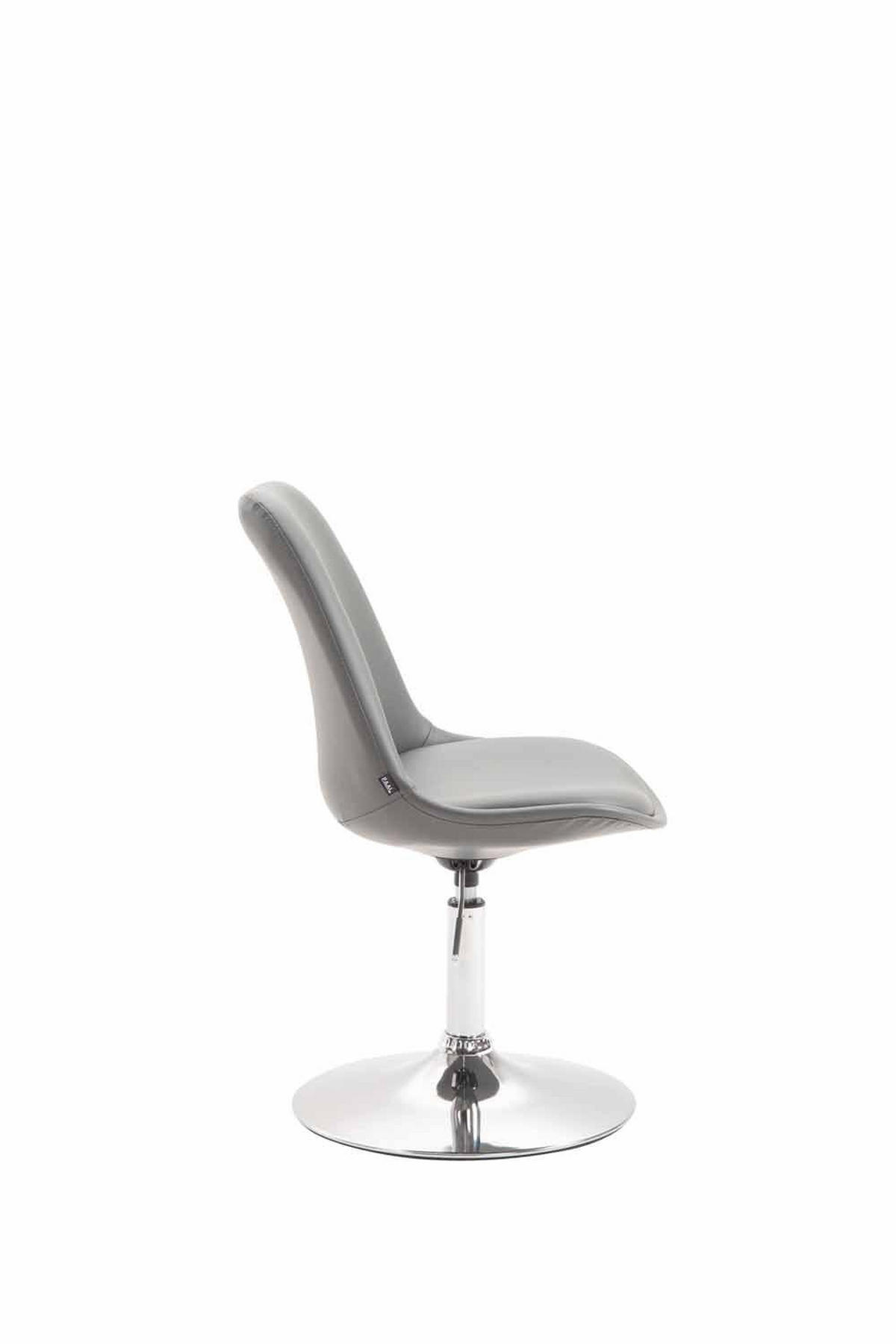 DREHSTUHL Lederlook grau - Chromfarben/Grau, Textil/Metall (48/76/57cm) - CLP
