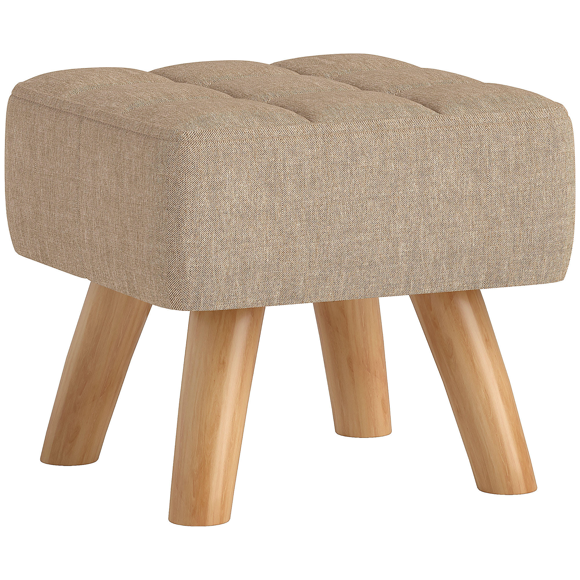 FUSSHOCKER Hocker mit Leinenoptik, Braun - Braun, Kunststoff (27/26/27cm) - HOMCOM