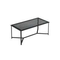 COUCHTISCH ALCUDIA, Einscheibensicherheitsglas, Schwarz, 100 x 50 x 42 cm - Schwarz, Glas/Metall (50/100/42cm) - KADIMA DESIGN