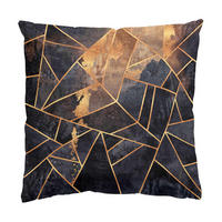 KISSENBEZUG Onyx mit Gold 40/40 cm - Schwarz, Textil (40/40cm) - Bilderwelten