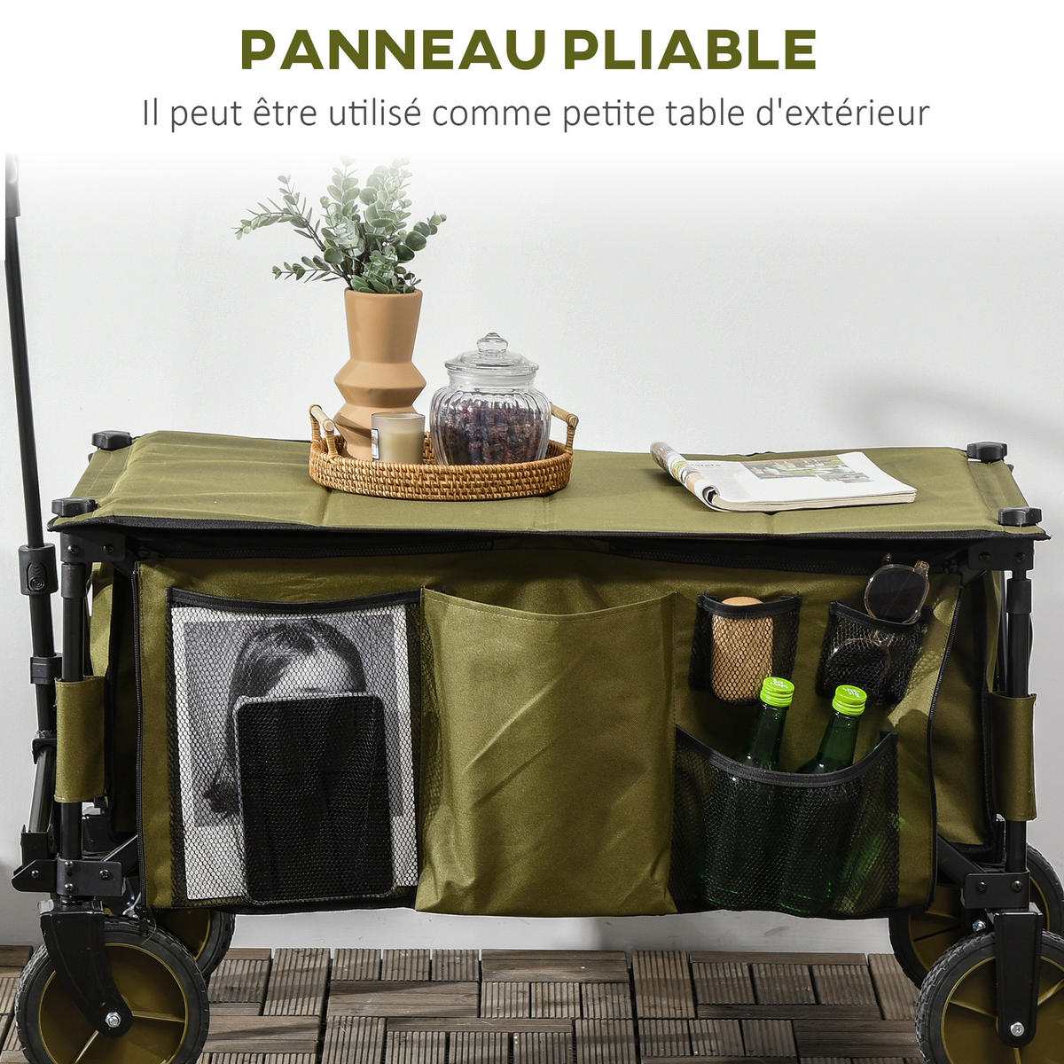 GARTENWAGEN DE-18762 - Grün, Metall (55/93/108cm) - ComfortXL