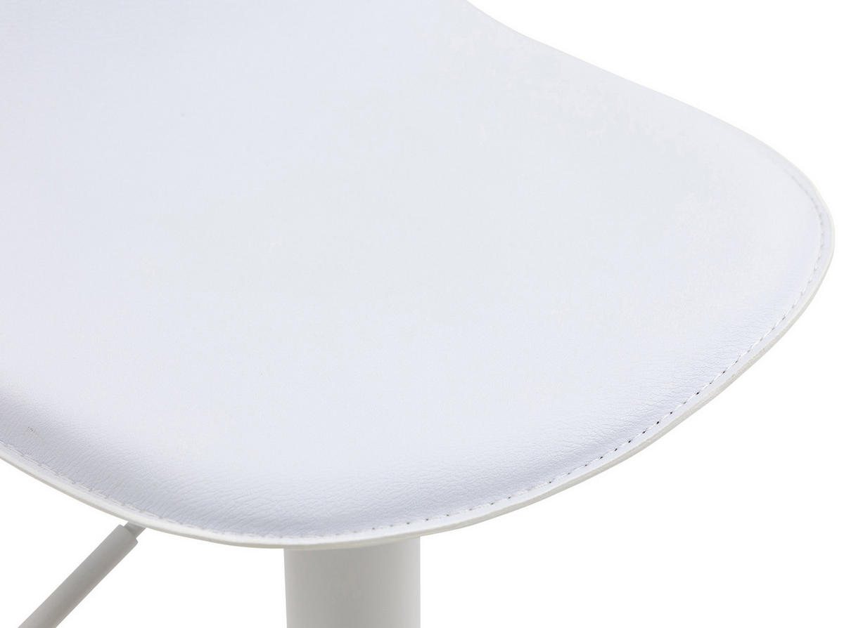 BARHOCKER Lederlook weiß - Weiß, Textil/Metall (39/73/41cm) - CLP