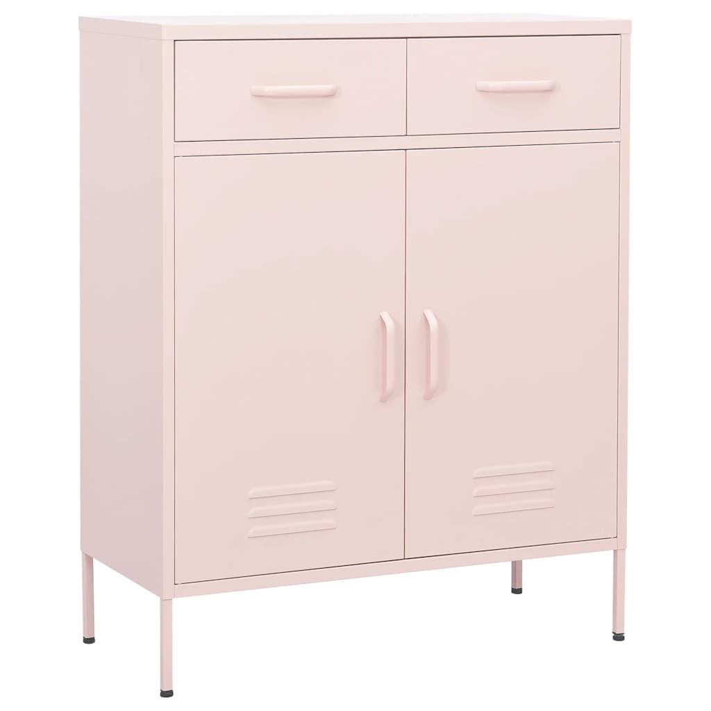 LAGERSCHRANK Rosa 80/35/101,5 Cm Stahl - Rosa, Metall (35/101.5/80cm) - vidaXL