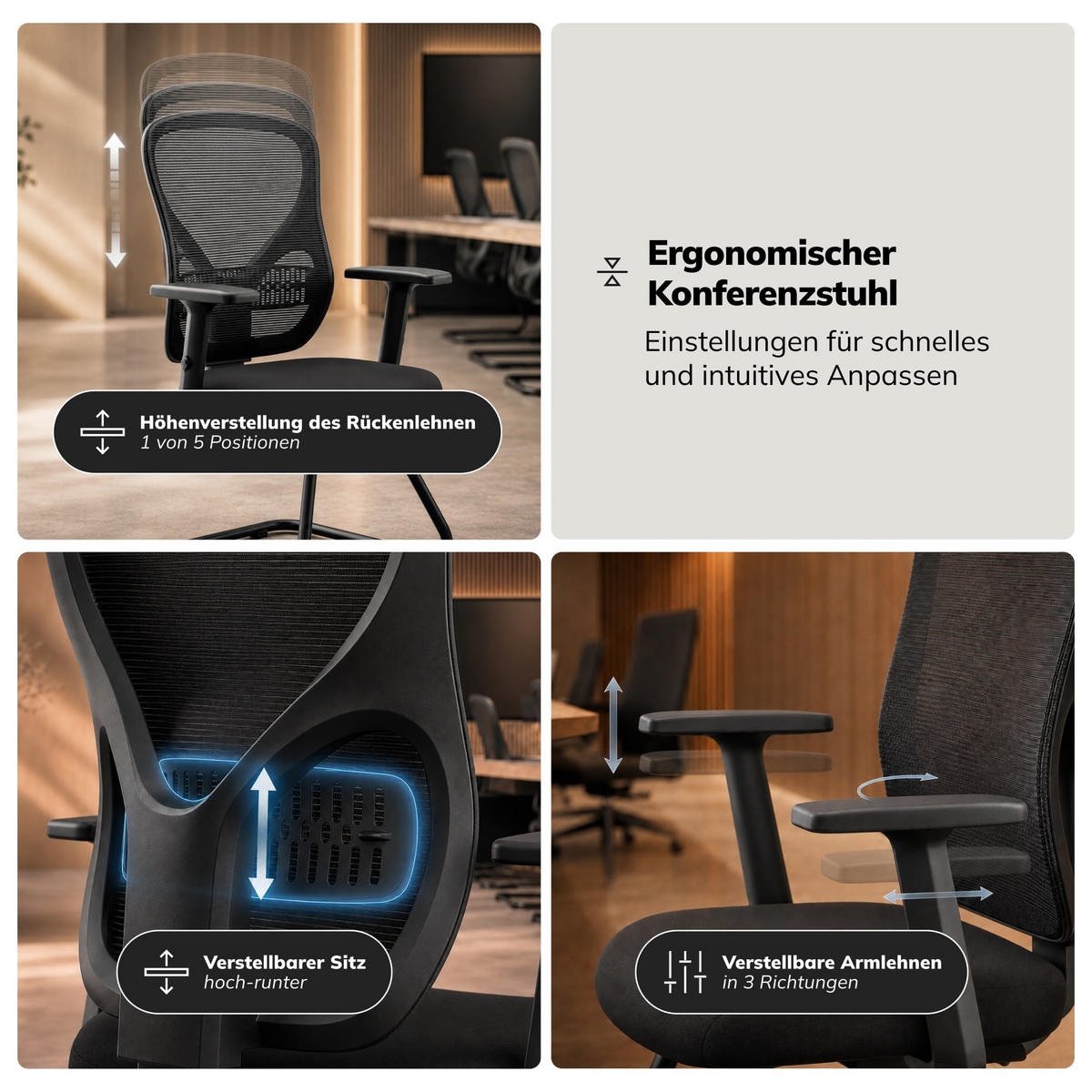 KONFERENZSTUHL auf Kufen ORBIT - Schwarz, Textil (52/101.5/47cm) - Jan Nowak