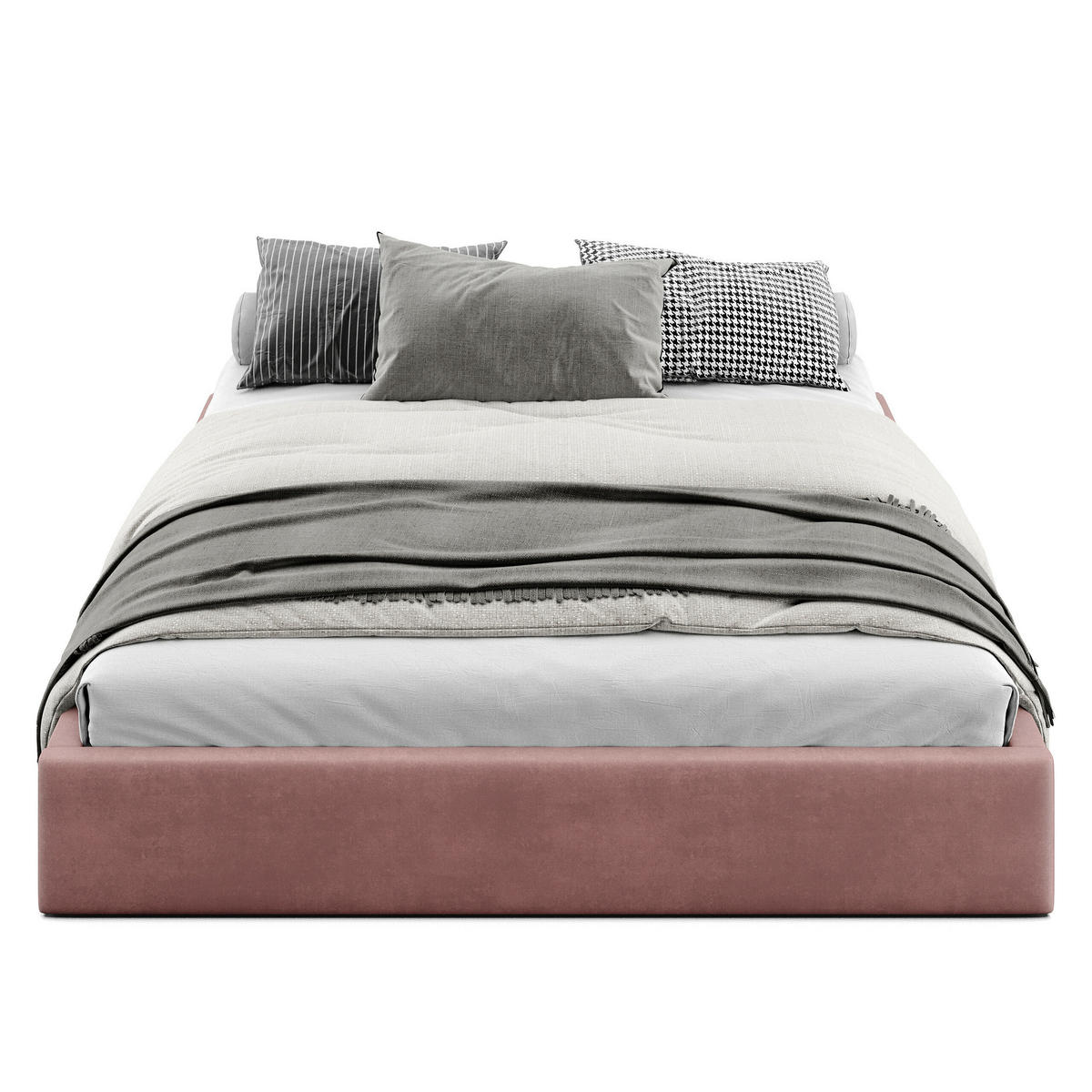 POLSTERBETT 180x200cm Bett mit Stauraum Lattenrost Altrosa - Altrosa, Holz/Holzwerkstoff (180/200cm) - Muralo