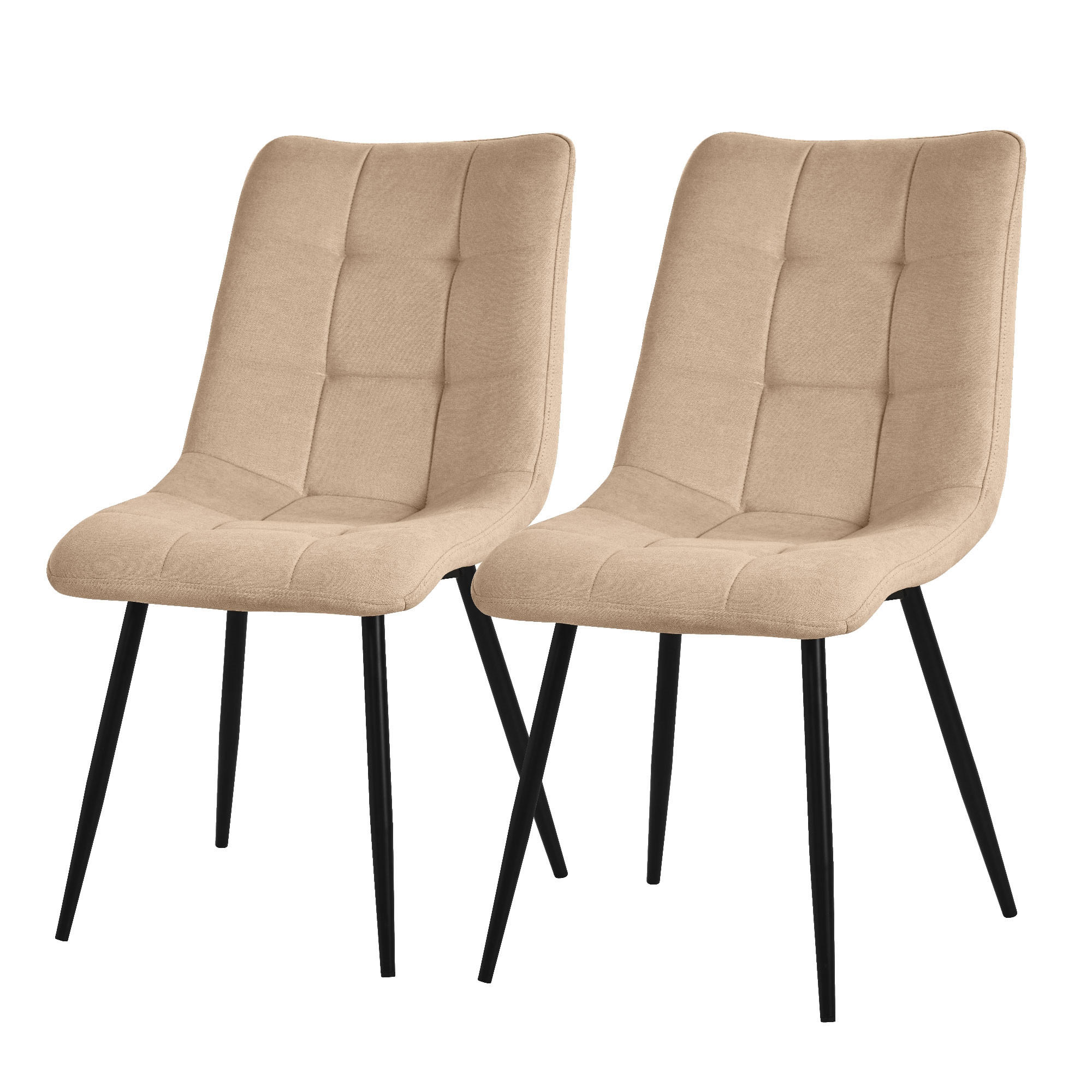 ML-DESIGN JÍDELNÍ ŽIDLE, SADA 2 KS, světle hnědý látkový potah