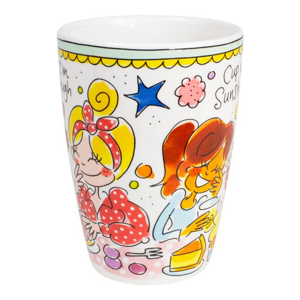 XL-BECHER Mint Rand in Bunt - 500 ml - Multicolor, Keramik (0.5L) - Blond Amsterdam