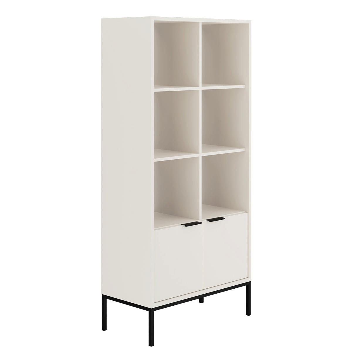 REGÁL NA KNIHY Seattle Čierna a biela - čierna/biela, kompozitné drevo (80/171.3/40cm) - Petits-meubles