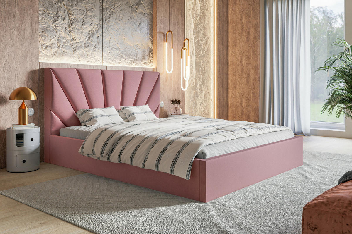 POLSTERBETT 140 x 200 cm Aris, Bettkasten, Lattenrost, Rosa - Pink, Holz/Textil (140/200cm) - Emporius
