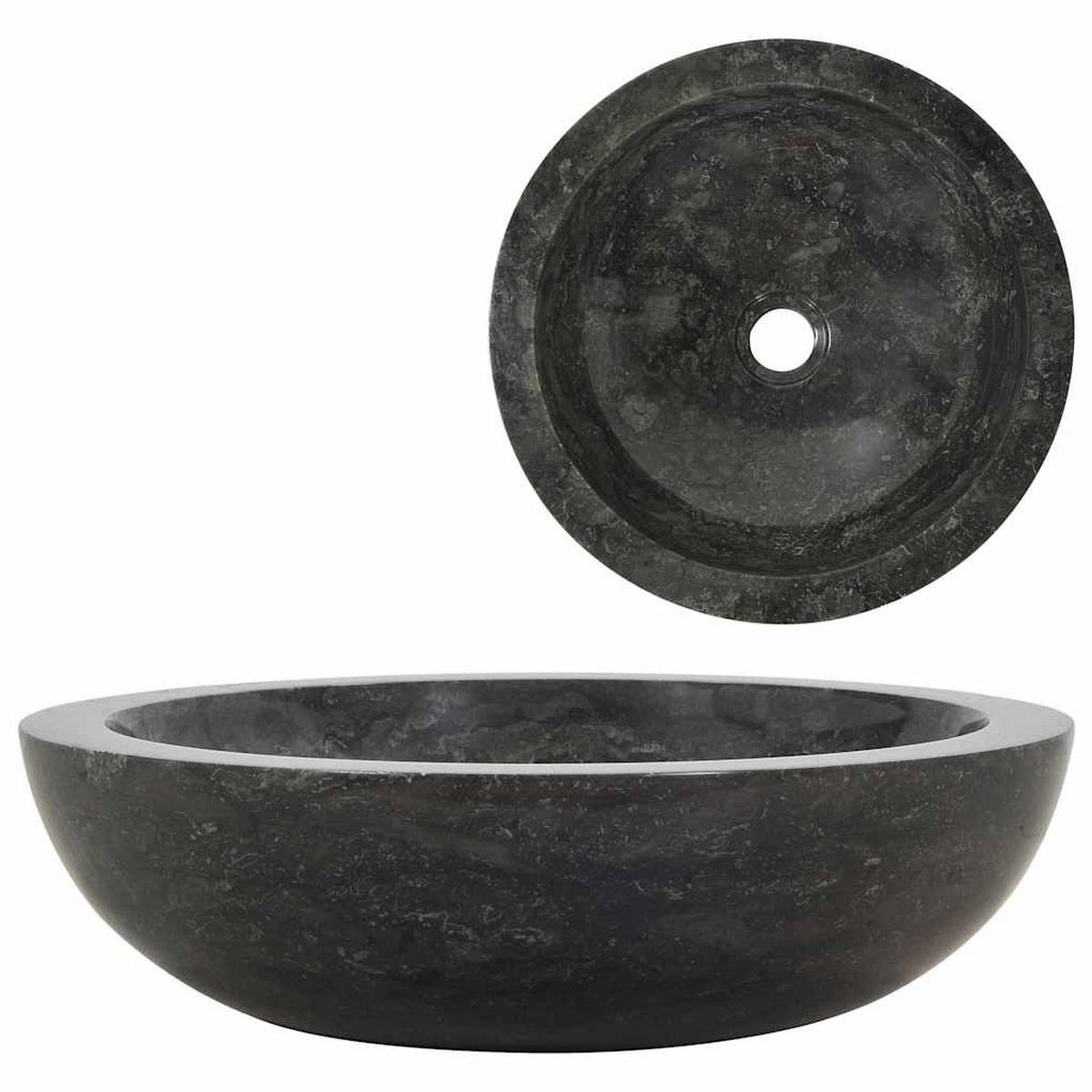 WASCHBECKEN Lackey 40/40/12 cm - Schwarz, Stein (40/12/40cm) - Nettlife