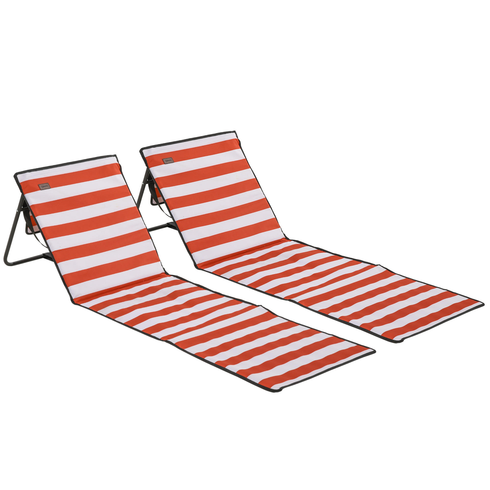 FALTBARE STRANDLIEGE, 142 x 51 x 40 cm, Stahl, Oxford, Rot - Rot, Kunststoff (142/40/51cm) - Outsunny