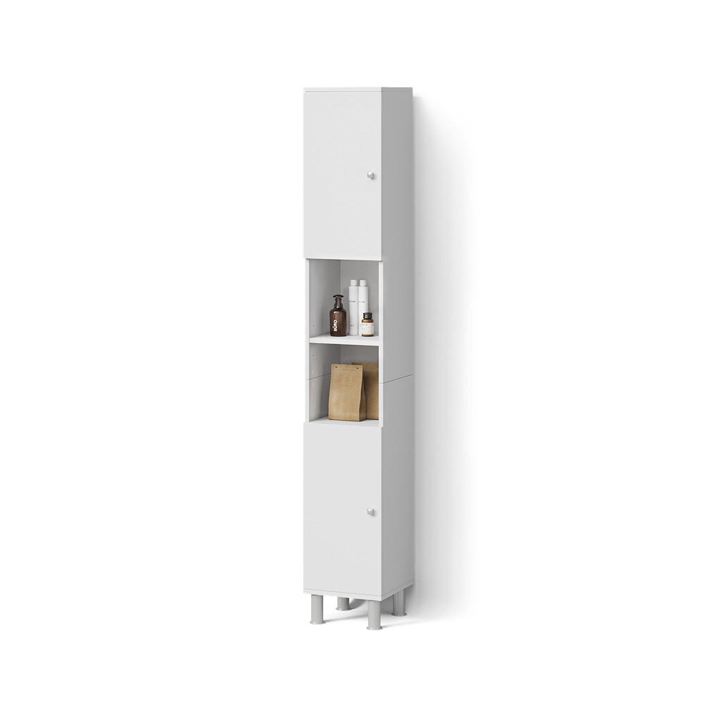 BADSCHRANK Fucino Weiß 30 x 190 cm - Weiß, Holzwerkstoff (30/190/30cm) - Livinity®