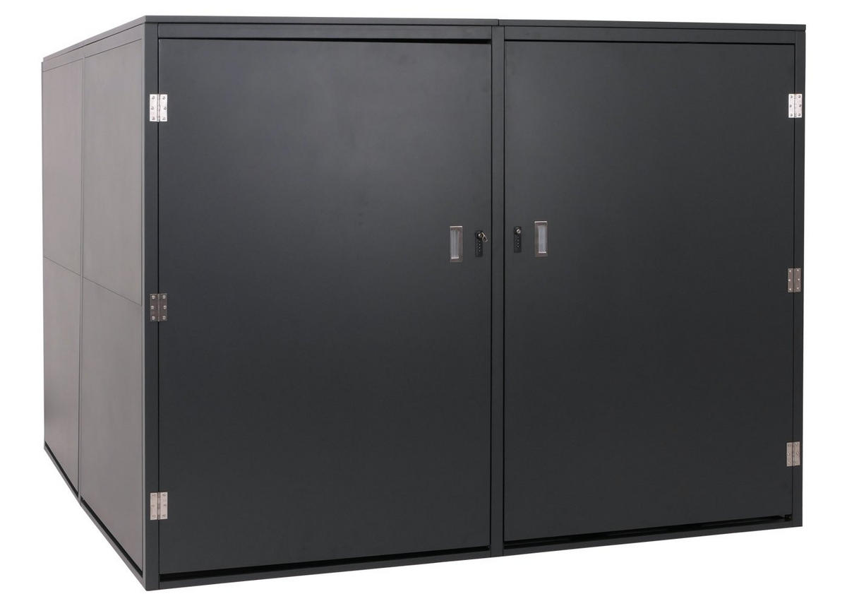 FAHRRADGARAGE 4er 160x222x208cm abschließbar Metall Anthrazit - Anthrazit, Metall (222/160/208cm) - PROREGAL