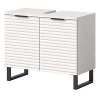 WASCHBECKENUNTERSCHRANK weiß 70 cm, mit Soft-Close - Schwarz/Weiß, Holzwerkstoff/Metall (70/59/34cm) - Inn.Furn