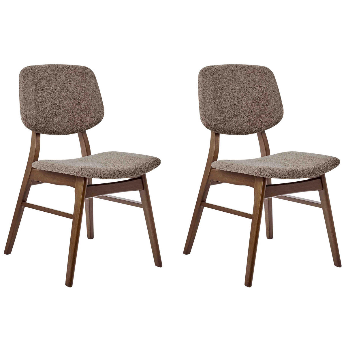 ESSZIMMERSTUHL 2er-Set Holz Dunkelbraun/Taupe Elaine - Dunkelbraun, Holz (48/81/54cm) - Beliani