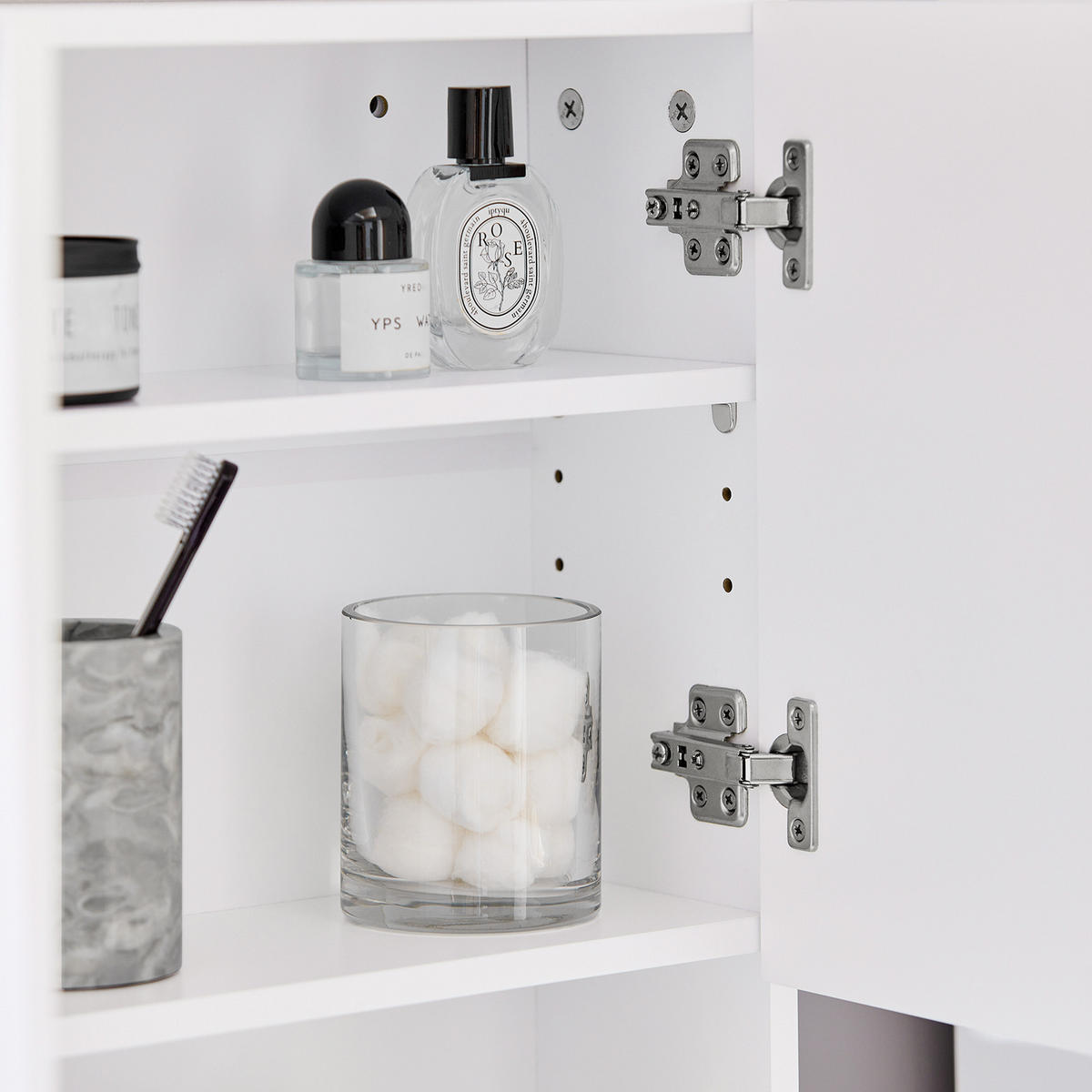 SPIEGELSCHRANK Weiß - Weiß, Glas/Holzwerkstoff (48/48/17cm) - SoBuy