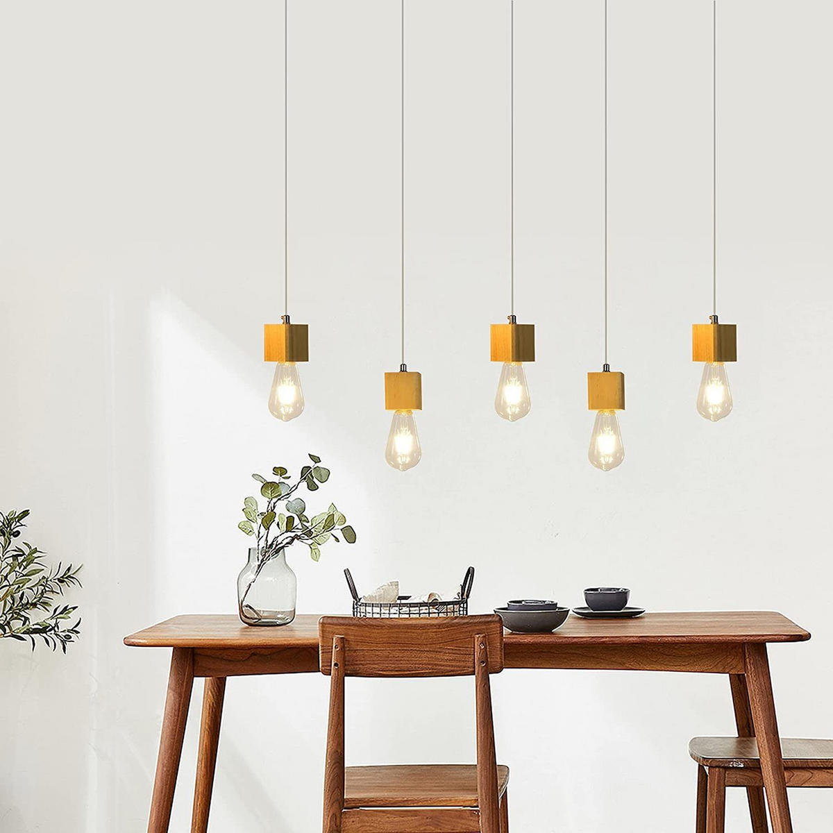 HÄNGELEUCHTE Brunhilde 60/6/6 cm - Braun, Holz (60/6/6cm) - Nettlife