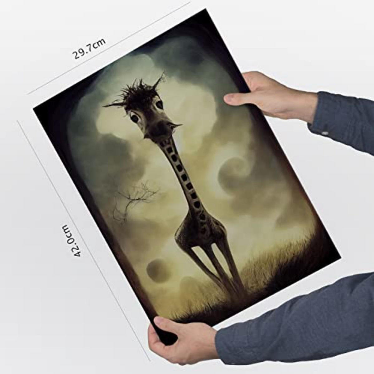 POSTER Set mit 4 Vierbeiner Tier im T Burton Goth Stil A3 Rahmenlos - Klar, Papier (29.7/3cm) - Nacnic