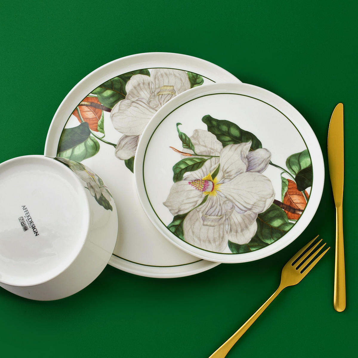 GESCHIRR-SET Lea Tree Weiß 18-tlg 26/21/15 cm Keramik - Weiß, Keramik (21/15/26cm) - Mondex