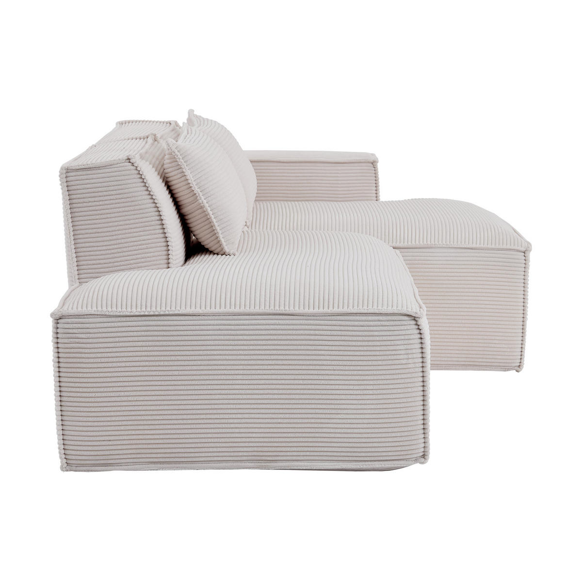 ECKSOFA gepolstert mit taschenfederkern & 2 kissen - Beige, Textil (235/129cm) - Urban Meuble